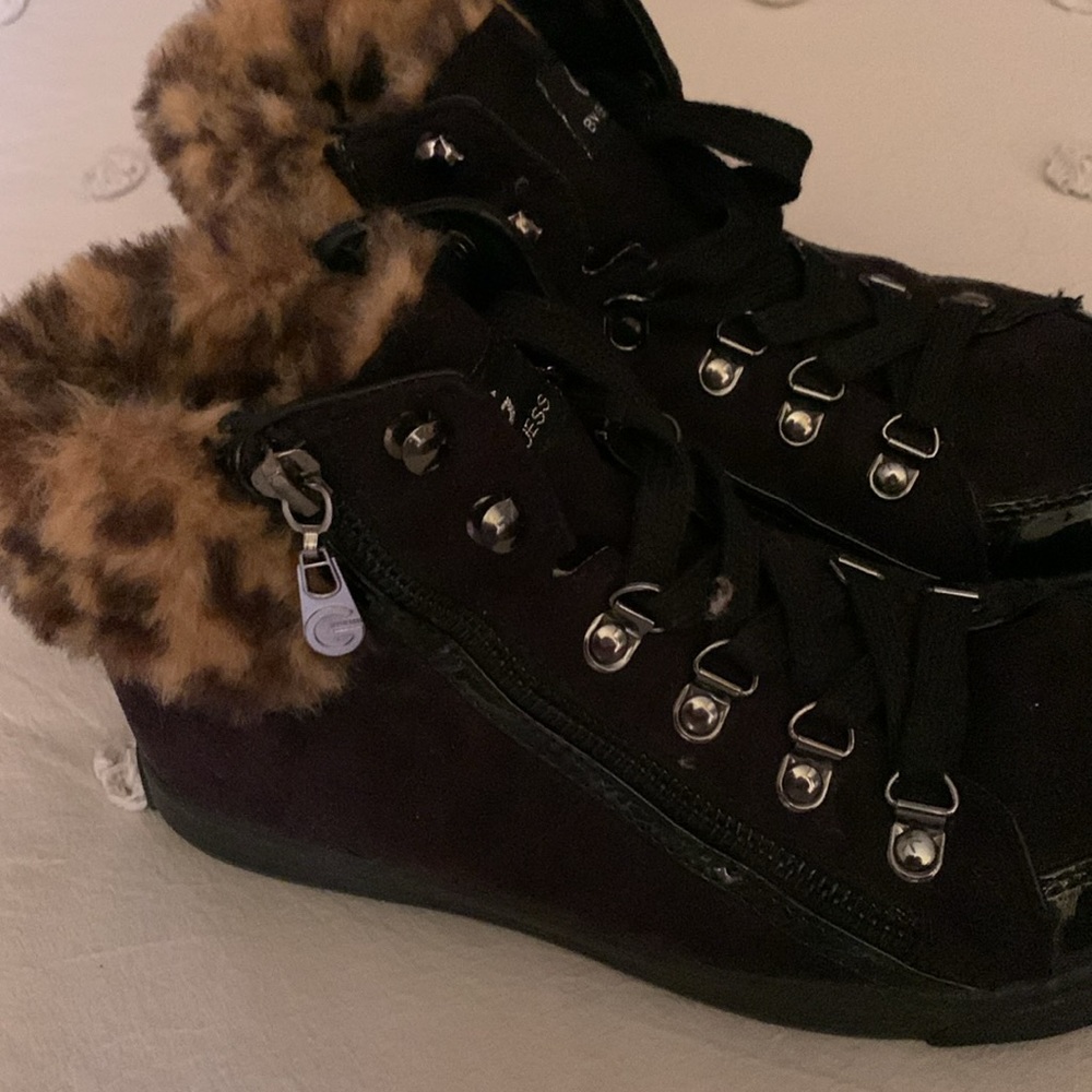 G by Guess fur lined cheetah print Booties